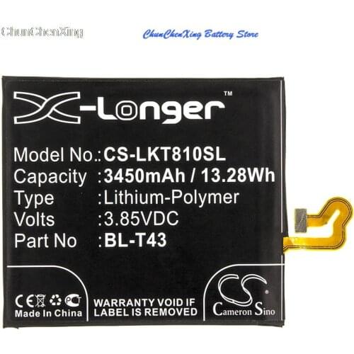 Cameron Sino 3450mAh Battery BL-T43,EAC64518901 for LG G810, G8S ThinQ, G8S ThinQ Global, LMG810EA, LMG810EAW, LM-G810EAW