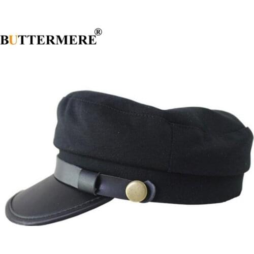 BUTTERMERE Cotton Military Hat Women Army Green Baker Boy Hat British Style Casual Vintage Spring Summer Men Army Flat Cap