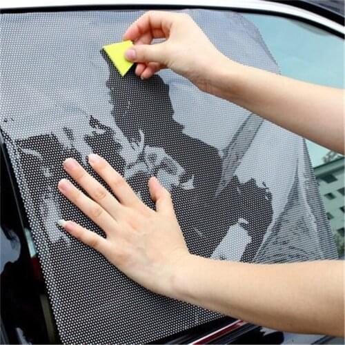 Black Net Sun Block Summer Car Side Window Stickers Electrostatic Adsorption Sunscreen Insulation Film