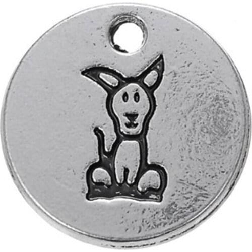 Dog disc double-sided engraved charms for jewelry making