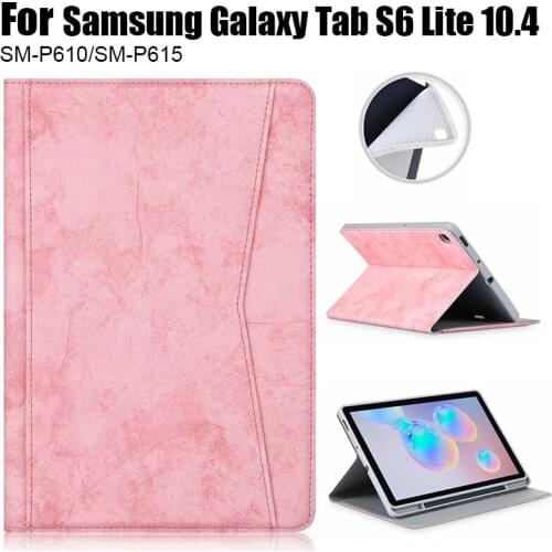 For Samsung Galaxy Tab S6 Lite 10.4 inch Case with Pen Holder Stand Cover Funda For Galaxy Tab S6 Lite SM-P610 SM-P615 P610 Case