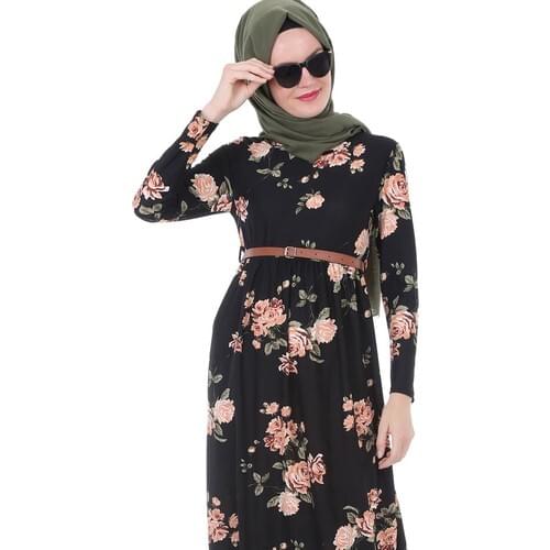 Women Waist Belt Patterned Muslim Dress 4 Seasons Wearable Made in Turkey Reasonable price for multiple purchases. HBV00000RHWHQ