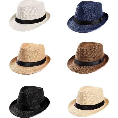 HOT Unisex Women Men Fashion Summer Casual Trendy Beach Sun Straw Panama Jazz Hat Cowboy Hat Cap 2021 New Arrival