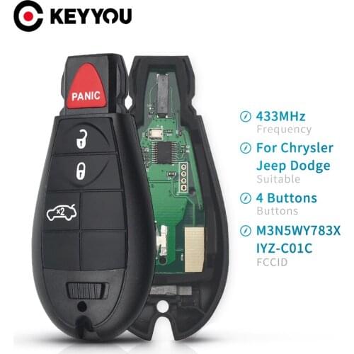 KEYYOU Remote Car Key 3 Button For Chrysler M3N5WY783X IYZ-C01C 433Mhz For Chrysler Jeep Grand Cherokee Chrysler 300 Dodge