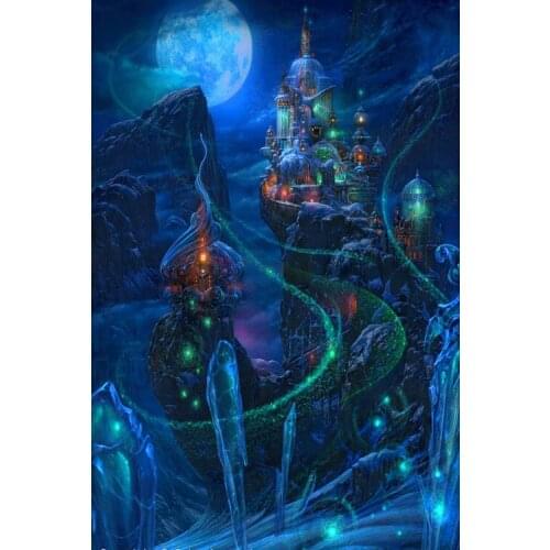 Ice City Night Scene The wooden puzzle 1000 pieces ersion jigsaw puzzle white card adult childrens educational toys