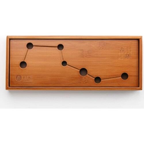 Mini Natural Bamboo Tea Tray Portable Water-Storage Teapot Table for Chinese Kungfu Cha