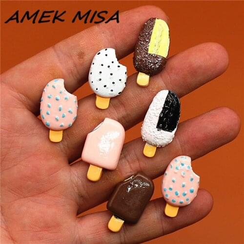 Novel Single Sale Cute Mini Shoe Charm Accessories Simulation Chocolate ice cream Shoe Decoration fit croc jibz Kids X-mas Gift