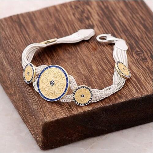 Authentic Turkish Mardin works enamel wicker bracelet handmade silver bracelet 925 sterling silver enamel wicker elegant girl