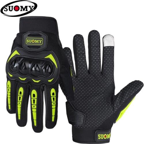 Black Motorcycle Full Finger Gloves Motocross Biker Cycling Riding Motorbike Protective Gear Moto Finger Glove Non-Slip Men New