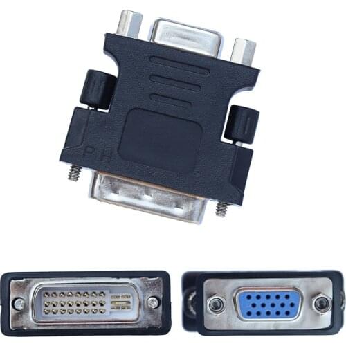 Black Color DVI-I to VGA Male To Female Connector Adapter Convert For Computer