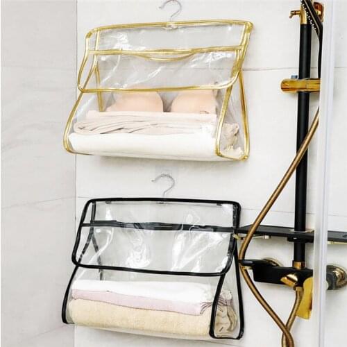Transparent Waterproof Cosmetic Storage Bag Bathroom Shower Toiletry Towel Clohes Hanger Holder Travel Portable Organizer Boxes