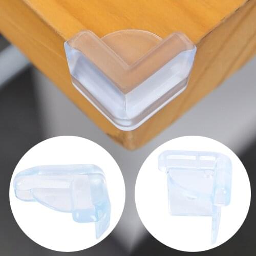 4pcs Transparent table corner anti-collision angle right angle Safety Silicone Protector Corner Table Edge Protection Corner