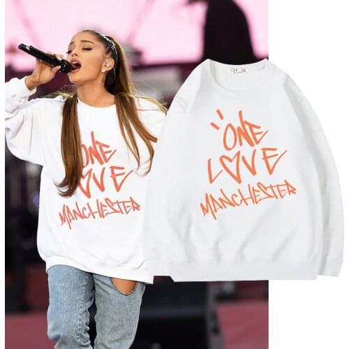 Ariana Grande Same Style "One Love Manchester"Print Pullover Women Autumn Winter Casual Sweatshirts Hip Pop Tops Streetwear