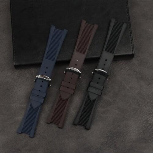 25mm top brand Rubber Silicone Watch Strap Black Folding Buckle Watchbands for PATEK PHILIPPE strap Nautilus Series Watchband