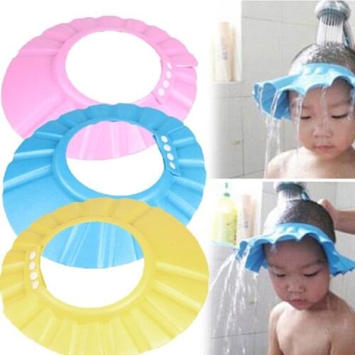 2020 Brand New Baby Children Kids Safe Shampoo Bath Bathing Shower Cap Hat Wash Hair Shield adjustable elastic Shampoo Cap