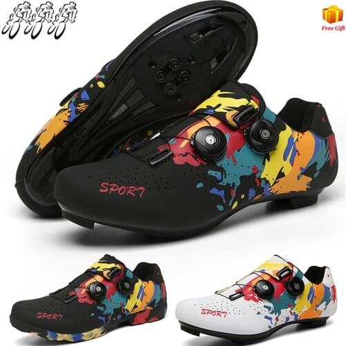 Riding Equipment Shoes Men and Women Couples Riding Shoes New Bicycle Road Car Lock Shoes Non-lock Fashion Sports Shoes Men