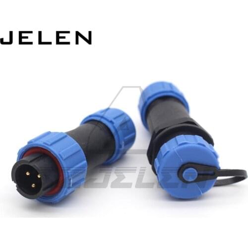 SP13 waterproof and dustproof 3pin connector plug socket,Cable connector+In-line cable connector, LED 3pin connector