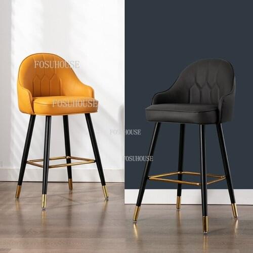 Light Luxury Bar Chairs for Kitchen Custom Bar Stools Modern Simple High Dining Chair Furniture Bar Stool Backrest 55/65/75cm