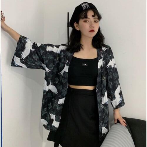 Japanese kimono traditional Fashion kimono woman japanese kimono cardigan shirt top woman japanese yukata female sense beach kimono