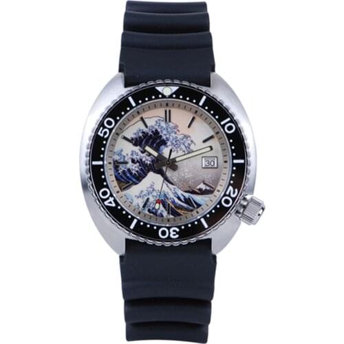 Heimdallr Mens Diver Watches Men Automatic Watch Mechanical Wristwatch Turtle 200M Waterproof Kanagawa Luminous Dial Sapphire