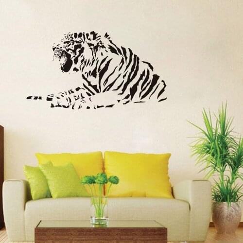 Lying Tiger Art Vinyl Wall Stickers Home Decor Living Room Custom Color Vinyl Wall Decals Quotes 3d Wall Stickers Tiger SA139B