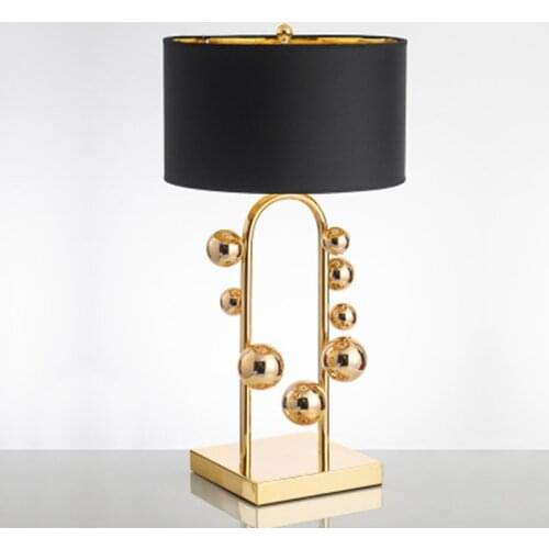 High Quality Simple Warm Golden Table Lamps Retro Creative American Style Lighting For Bedroom Foyer Hotel Decorative Lights