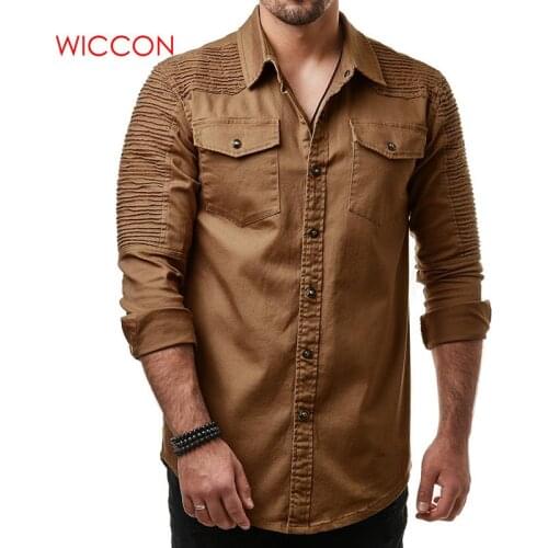 Мужские повседневные рубашки WICCON China At AliExpress