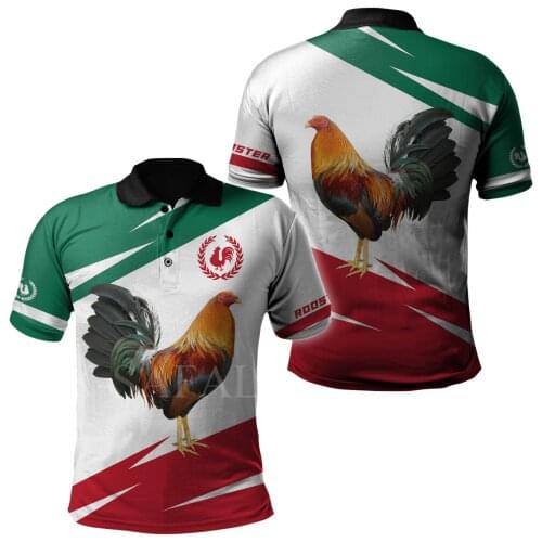 Love Beautiful Mexican Rooster 3D Full Printed Men Women Thin Polo Shirt Collar Short Sleeve Street Wear Casual Tee-3