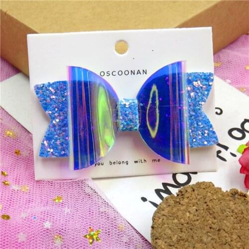 1 Piece Lovely Blue Flash Ties Bows Elastic Bands For Baby Girls Hairpin Creativity Clip Pin Scrunchy Kids Hair Accessories 2021