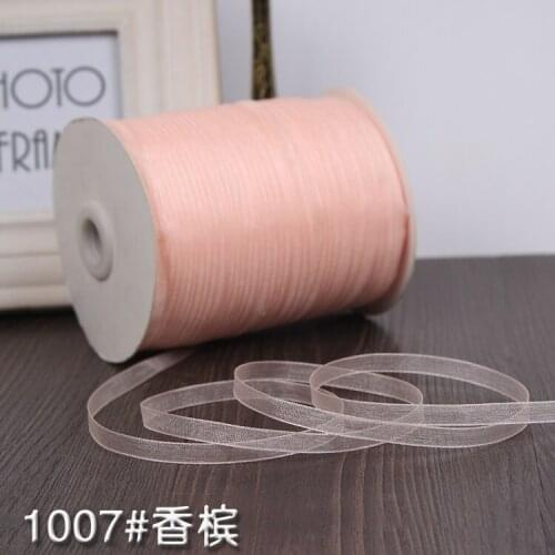 10 Meters/lot) 1/4''(6mm) Champagne Organza Ribbons Wedding Decoration Gift Wrapping Christmas New Year DIY Material Supplies