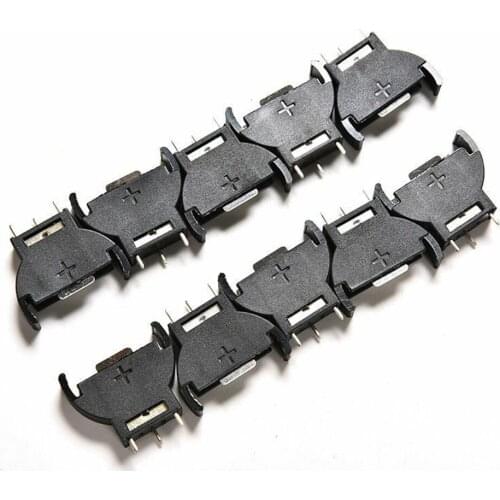 10Pcs CR2032 Half-Round Lithium Button Cell Coin Battery Box Holder Case CR 2032 Batteries Holder Socket 3 PIN Cell Battery Case