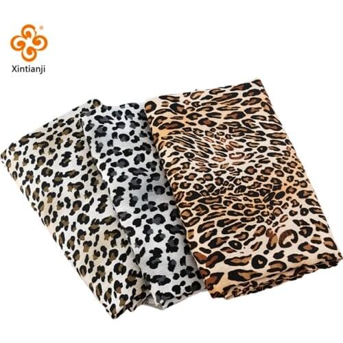 100% Rayon Black Leopard Print Dress Fabric Soft Comfortable Fabric For Women Summer Suit Sewing Material TJ2662-4