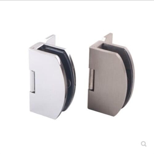 2pcs Zinc alloy, cabinet glass door hinge/glass clamp/clips,for 5mm-8mm glass,no holes, single folder ,glass Hardware