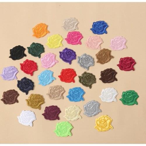 200pcs/lot Small Embroidery Patches Rose Flower Clothing Decoration Backpack Sewing Accessories Diy Iron Heat Transfer Applique
