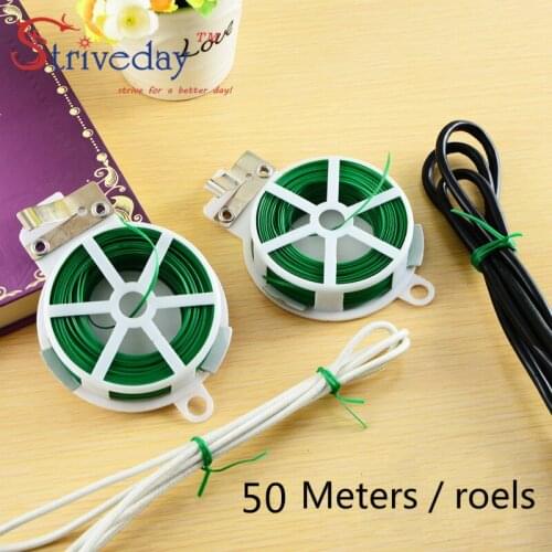 50 meters /roll metal cable ties / wire finishing cable tiess/ garden tools garden tie wire electrical wire green