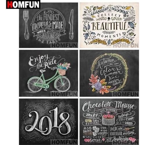 HOMFUN Full Square/Round Drill 5D DIY Diamond Painting "Blackboard text" 3D Embroidery Cross Stitch 5D Decor Gift A06837