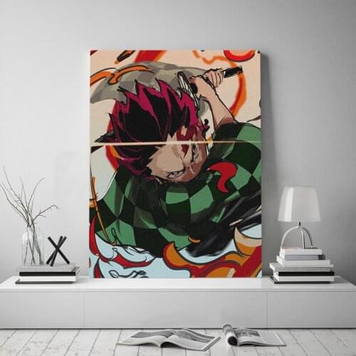 Tanjiro Kamado Kimetsu no Yaiba anime Canvas poster Painting wall Art decor Living room Bedroom Study Home Decoration Prints