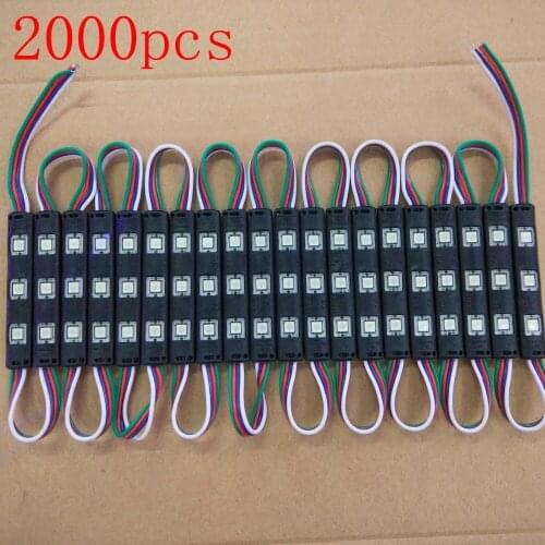 FREE DHL 2000pcs/lot Samsung chip Black PCB DC12V 1W RGB 5050 injection LED Module light,advertising/windows light