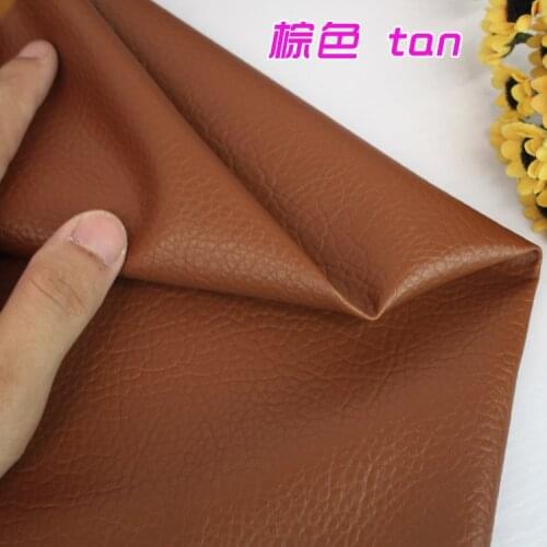 Tan Big Lychee Pattern PU Synthetic Leather Faux Leather Fabric Upholstery Car Interior Sofa Cover 54" Wide Per yard