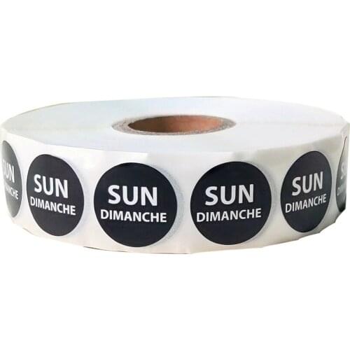Dayspots 3/4 Inch Round Food Safety Permanent Adhesive Label HYDS-PLR34-SUN 2000/Roll