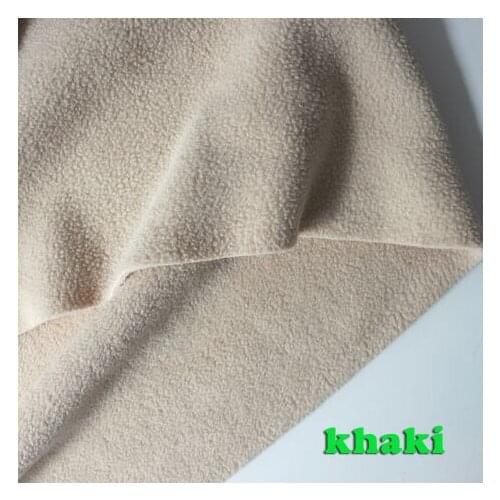 Khaki Double-sided Polar Fleece Fabric anti-pilling Hoodies Blankets Lining Fabric SOLD BY THE YARD FREE SHIPPING