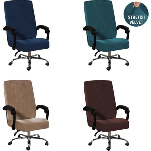Elastic Game Chair Cover Stretch Velvet Plush Office Chair Covers Washable Computer Armchair Protector Lift Chairs Slipcovers