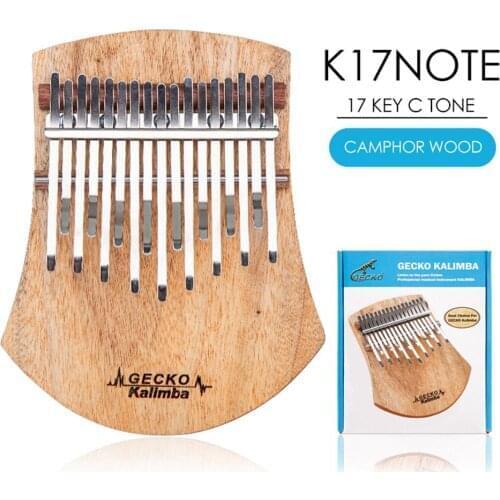 GECKO 17 Key Kalimba Thumb Piano Finger Percussion Music camphor wood C Tone Kalimba Finger Mbira Likembe Sanza