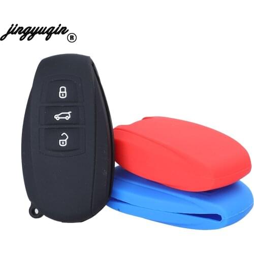 Jingyuqin Silicone Rubber Car Key Cover Case Holder Fob Skin for VW Smart Key Card 3 Button Silica Gel Car Styling