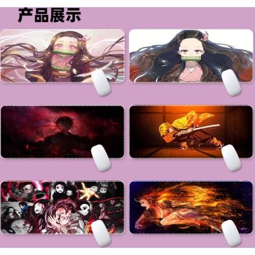 XL Anime Demon Slayer Mousepad HD Printing Computer Gamers Locking Lock Edge Mouse Pad XXL90x40cm Keyboard PC Desk Pad Csgo Pad