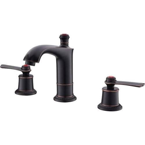 Oil Rubbed Bronze Black Widespread Bathroom Lavatory Faucet Luxury brass crystal sink faucet Art European style