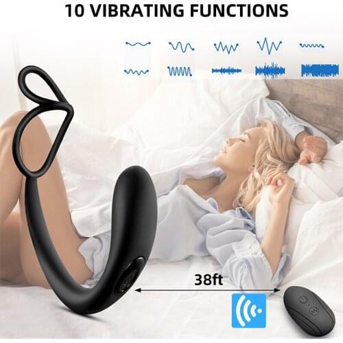 Prostate Massager 10 Speeds G-spot Men Vibrator Anal Plug Stimulator Wireless Ejaculation Delay Male Vibrating Adult Sex Toy