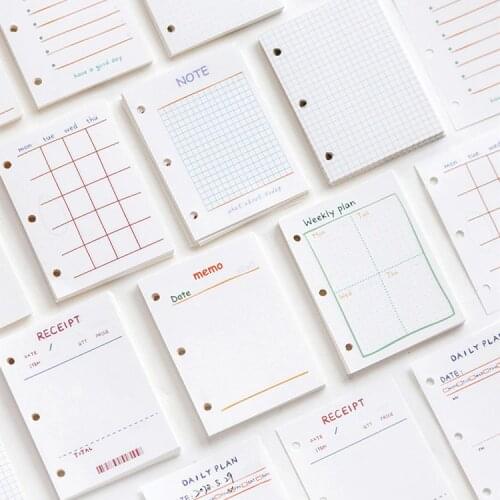 Sharkbang Kawaii 40 Sheet 3 Holes Loose-leaf Mini Notebook Refill Paper Index Separator Page Daily List Korean School Stationery