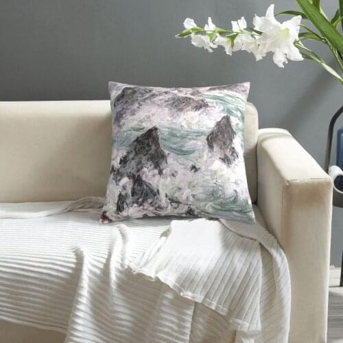 Monet,Tempete A Belle Ile,1886 pillowcase printed cushion cover sofa waist pillow pillow cover
