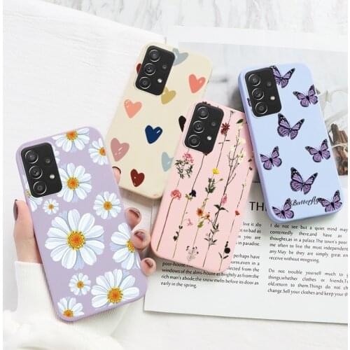 For Samsung Galaxy A52 A72 A32 Soft Bumper Cute Pattern Phone Case TPU Silicone Back Cover For Samsung A 72 32 52 Flowers Fundas